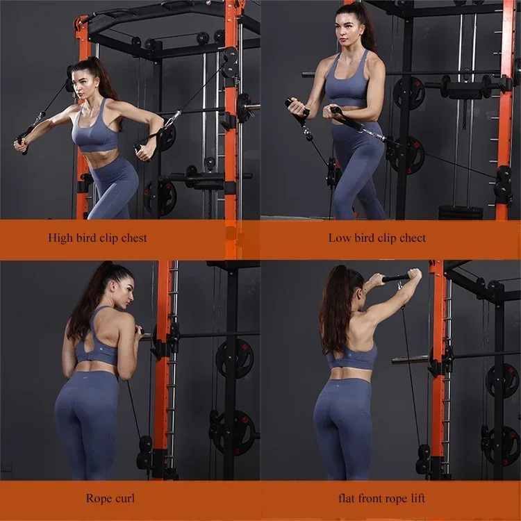 for Multi functional Home Gym Equipment Pull Up Bar Pulley Cable Smith Machine Squat Rack