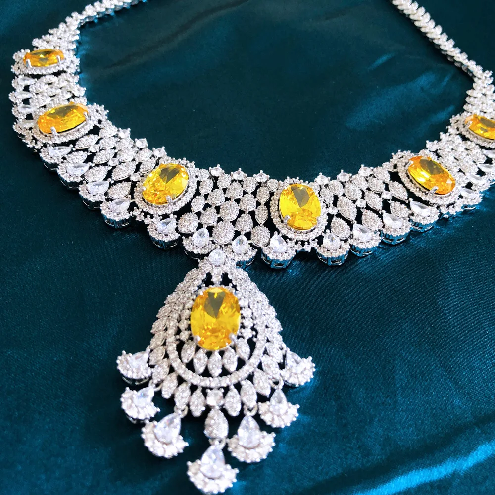 Missvikki New 4PCS Full Cubic Zirconia Brides Wedding Jewellery Luxury Gorgeous Charm Necklace Bangle Earring Ring Jewelry Set