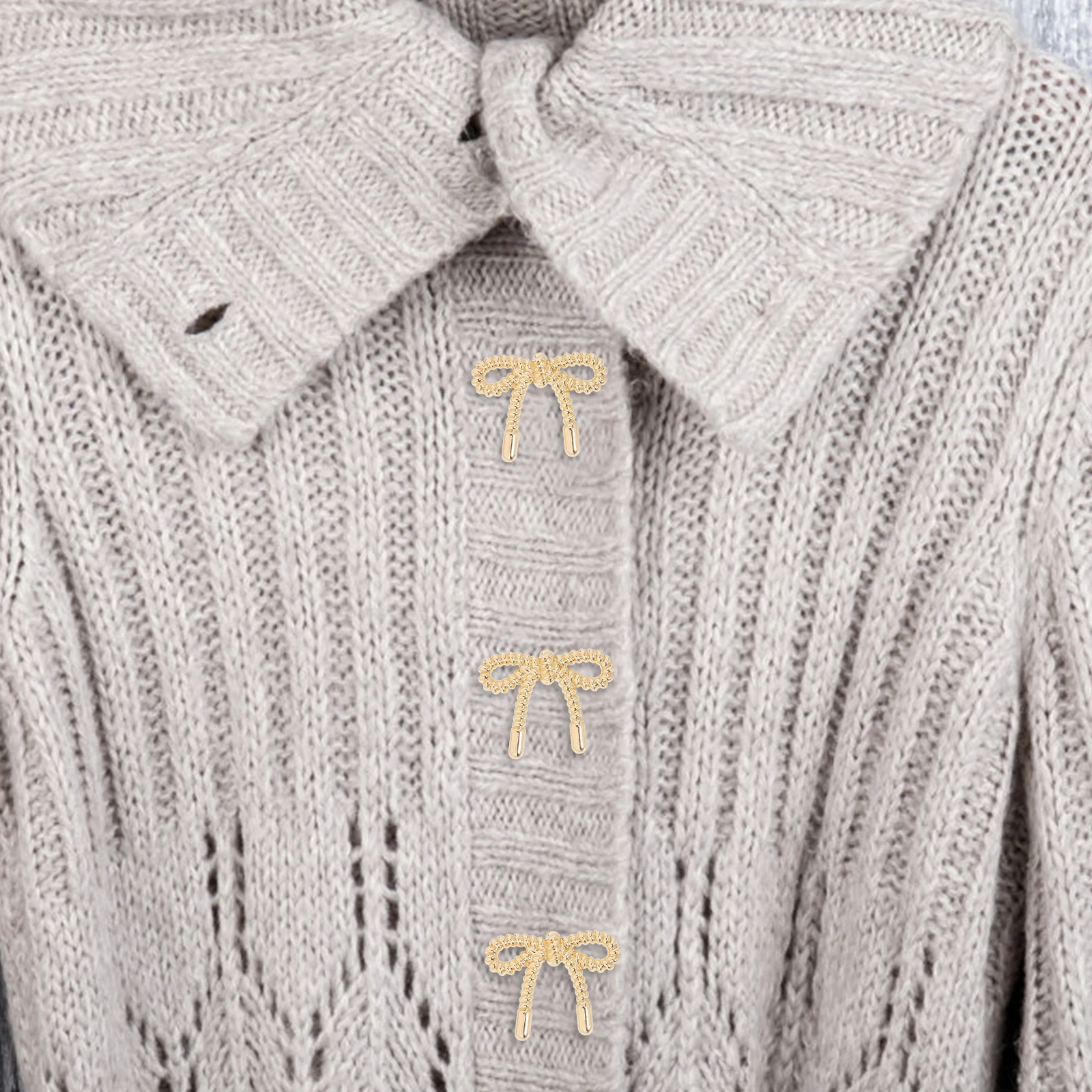 

30Pcs Premium Zinc Alloy Bow Knot Buttons Versatile Metal Fasteners for DIY Clothing Accessories Sewing Button Crafts