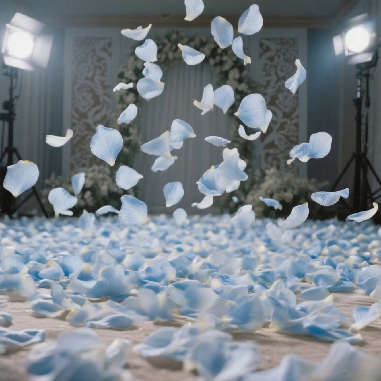 1300 pieces of artificial light blue rose petals for wedding, proposal, engagement and party decorations