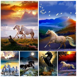 Animal DIY 5D Diamond Painting Full Drill Horse Diamond Mosaic Hand Inlaid Rhinestones Embroidery Home Decor Gifts