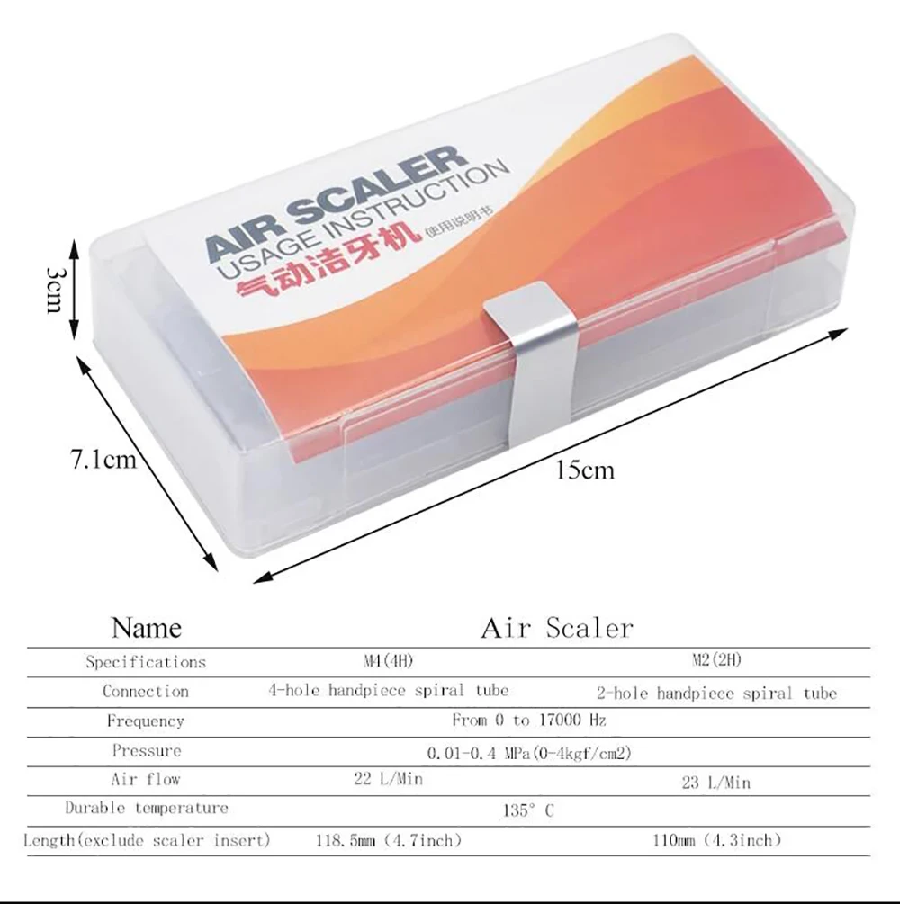 2/4 หลุมทันตกรรม Ultrasonic Air Scaler นิวเมติก Scaler Handpiece ทําความสะอาดฟันไวท์เทนนิ่งทําความสะอาดทันตกรรมอุปกรณ์ 3 เคล็ดลับ