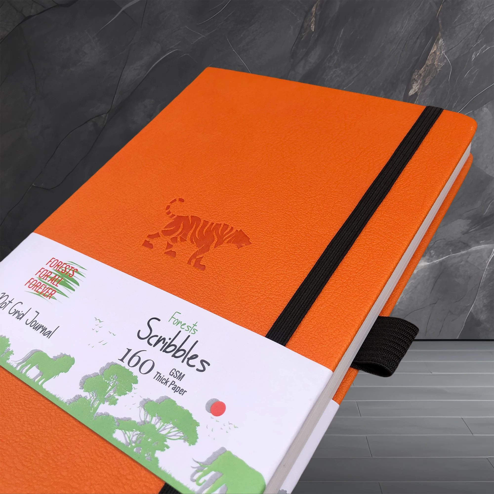 BUKE Tiger Dotted Journal, 160 g/m2 dickes Papier-Notizbuch mit Punktraster, 160 Seiten nummeriert, 5 x 5 mm DOT-GRID-Layouts – Detail 9