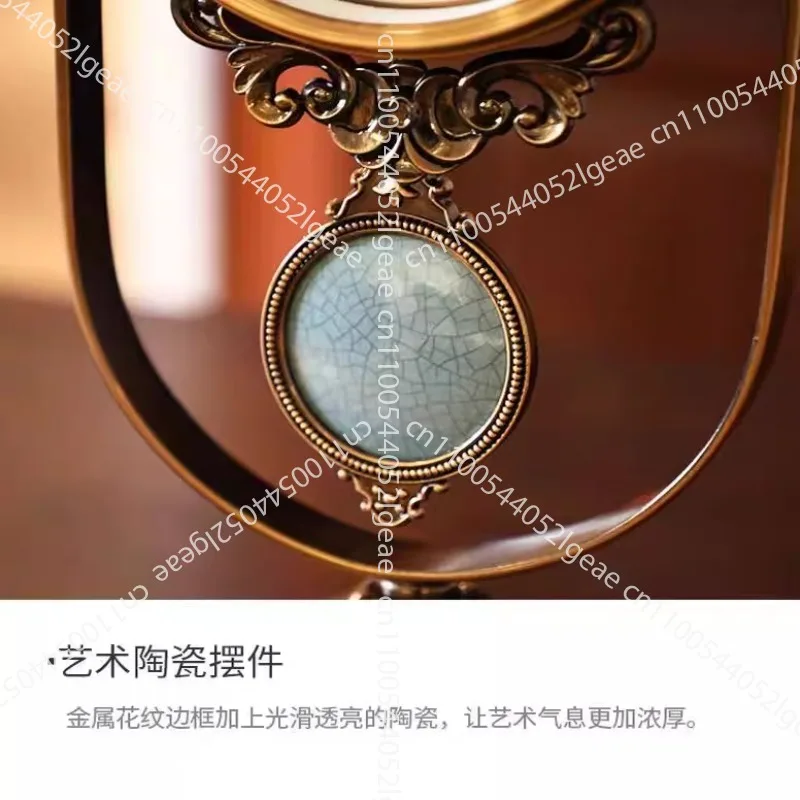 Table Swing Table Type Light Luxury Table Clock Living Room Modern Simple Clock Decoration Vintage Quartz Clock