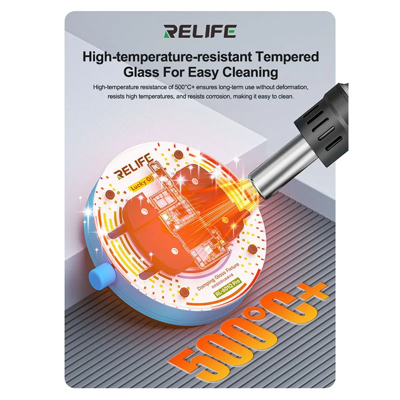 RELIFE RL-601Q Pro Rotating Damping Tempered Glass Fixture Precise Locking Multifunction Phone Repair Fixture