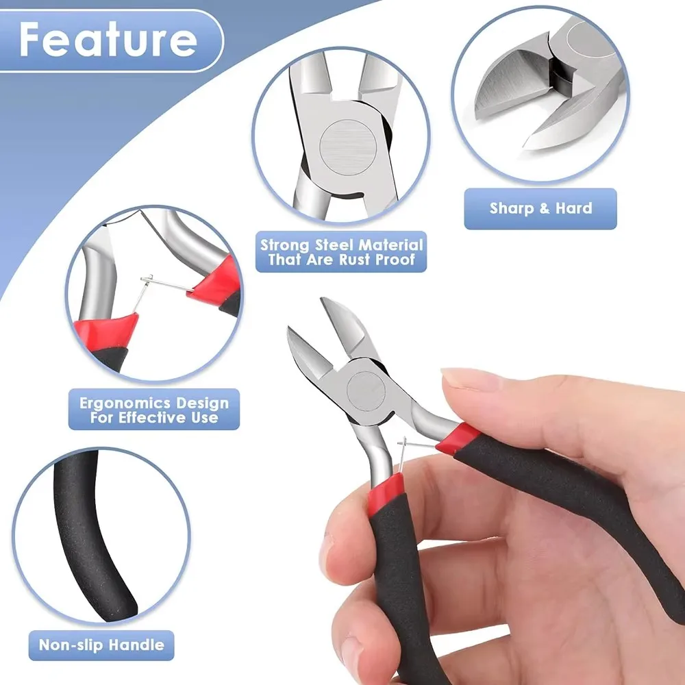 Wire Cutters, Small Side Cutters for Crafts, Flush Cutting Pliers for Jewelry Making, Zip Tie Cutters for Cable Tie, Wire Cuttin