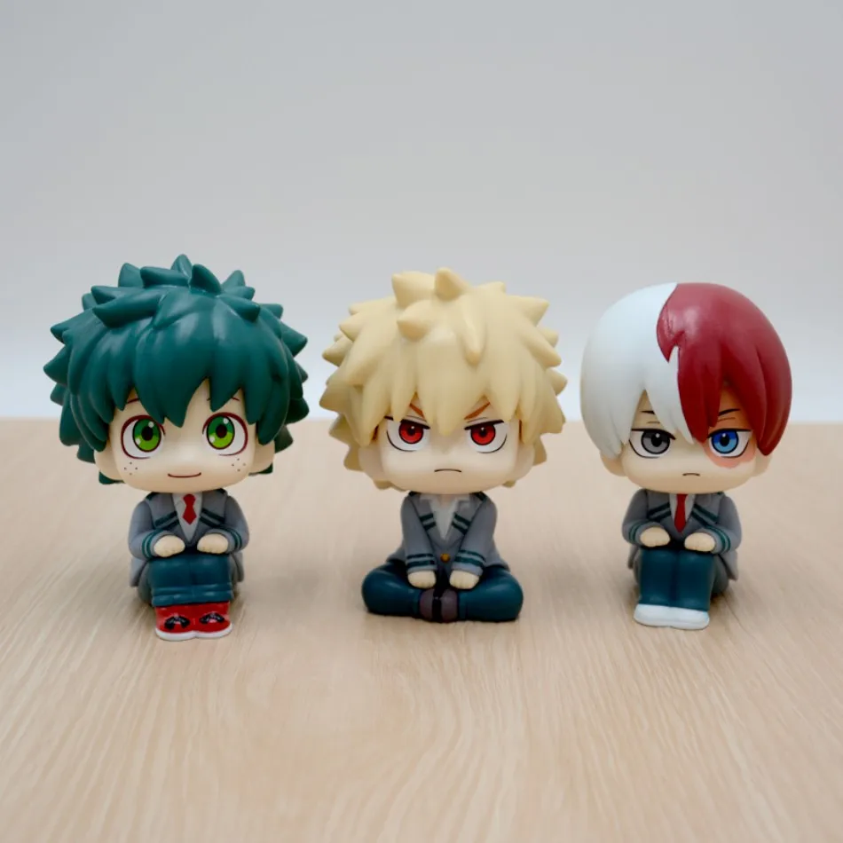 10cm boku no hero academy anime figure midoriya izuku action figure bakugo katsuki/todoroki shoto statuette pvc collection toys image 6