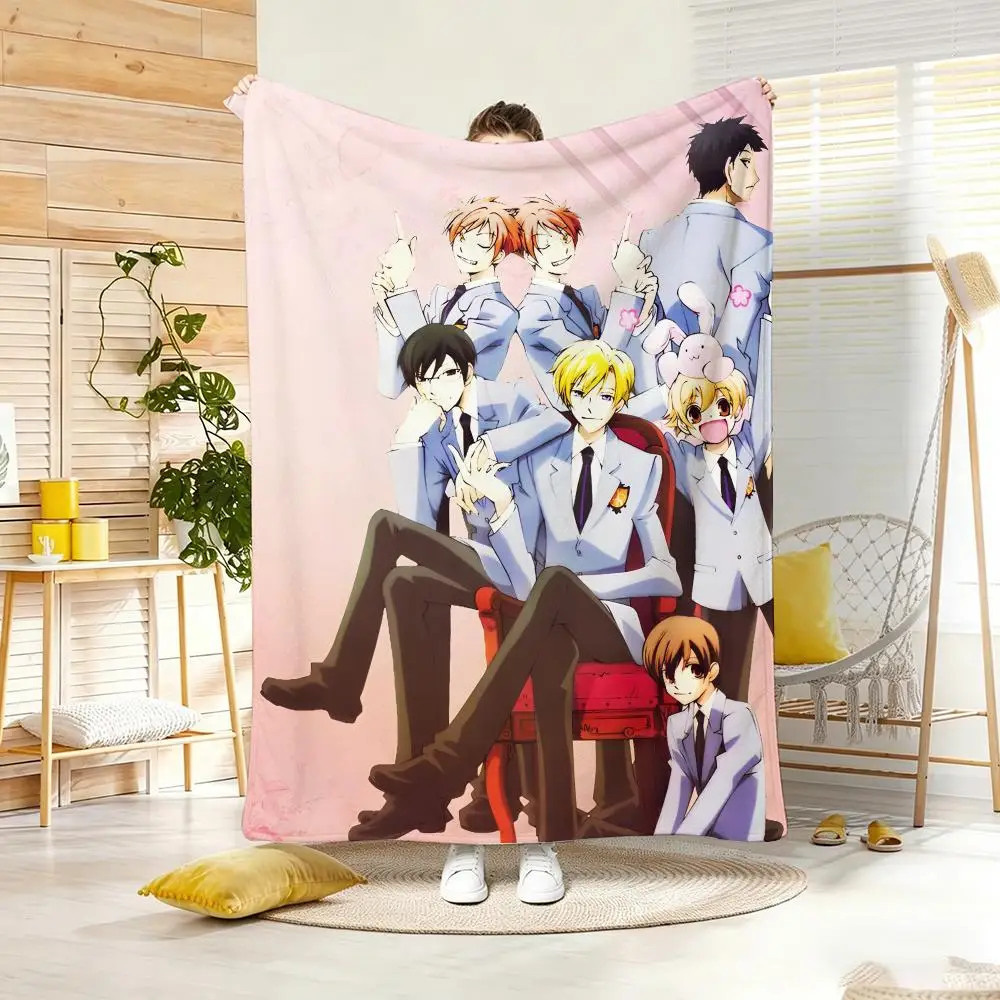 Animation O-Ouran High School Host Club Throw Lightweight 240g Flannel Blanket Soft Skin-friendly for Summer Cooling