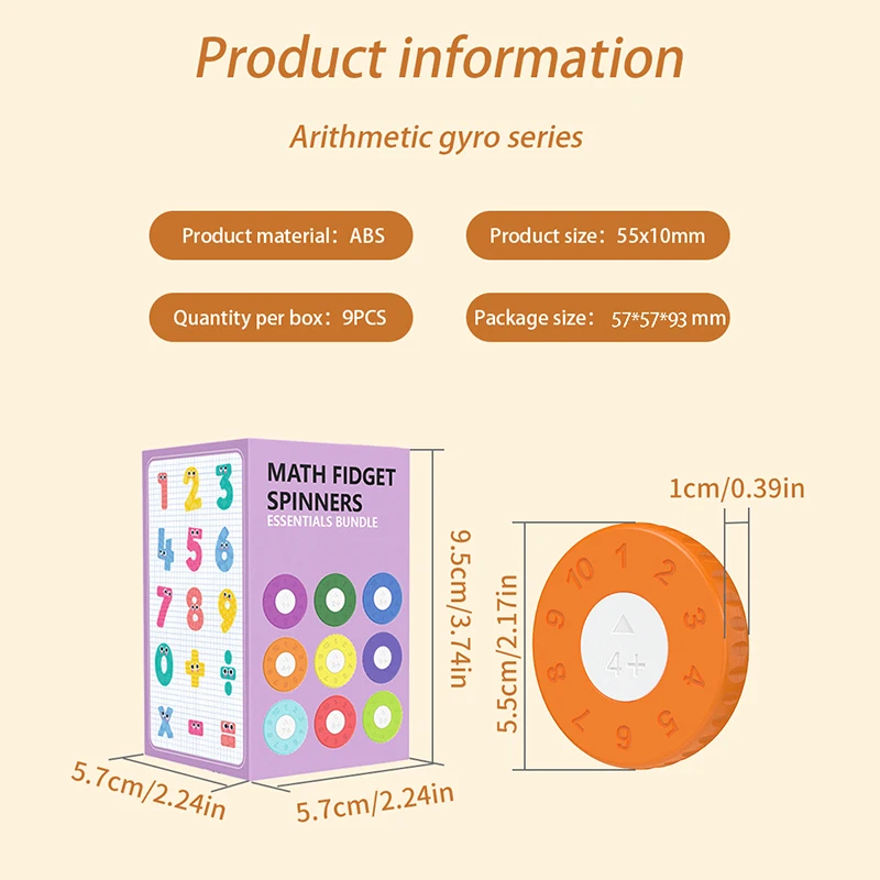 Matemática Fidget Spinner Jogo, Aritmética Spinning Toy, Matemática Ensino, Adição, Subtração, Multiplicação, Divisão, Puzzle Game