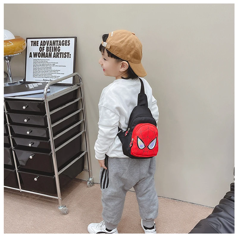 Bolso de pecho de Spider Man de dibujos animados para niños, bolsa informal de gran capacidad, bolsa de almacenamiento de viaje, bolsa de mensajero, bolsa de hombro, regalos para niños