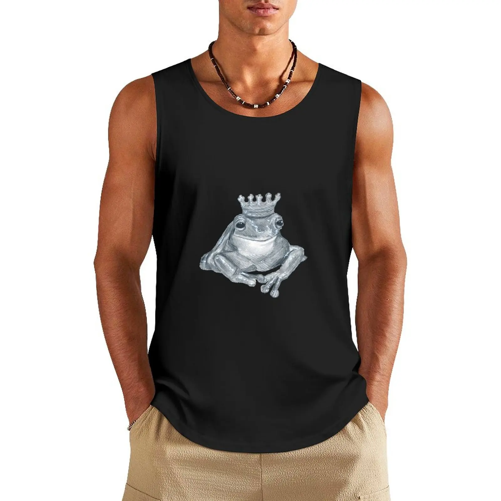 royal frog Tank Top summer clothes man 2024 Men sleeveless tee Vest for boy Man summer clothes