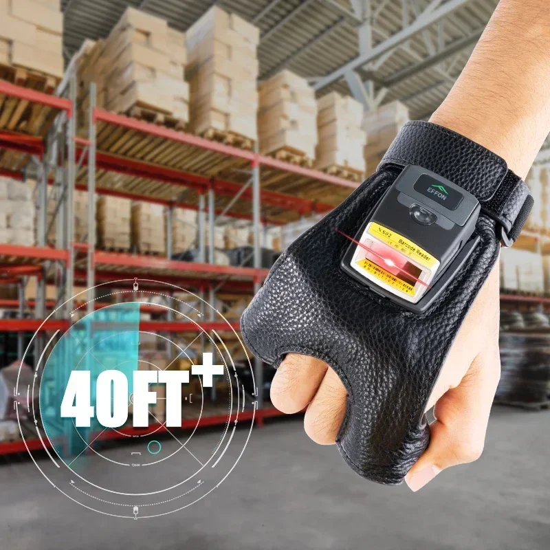 2026 New Effon GS02 1D 2D QR Code Odm Oem Free Sdk Glove Barcode Reader Scanner Logistic Reader Scanner