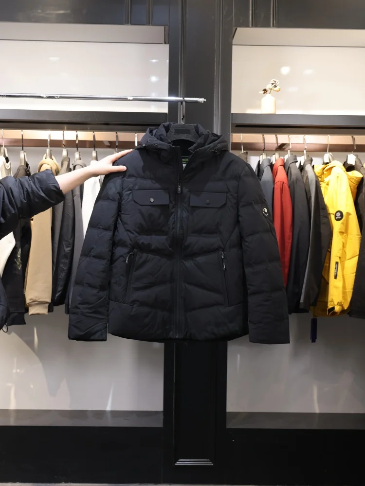 

Homesi Winter Hooded down Jaet Men's Casual Warm Sli Slimming Simple Large Aosphere Du down Coat Outdoor Wear