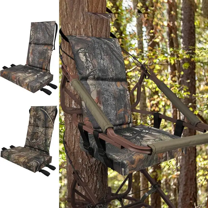 

Treestands Replacement Seat With Back Rest Treestand Seat Cushion Camouflage Adjustable For Outdoor Sports Adventure Field