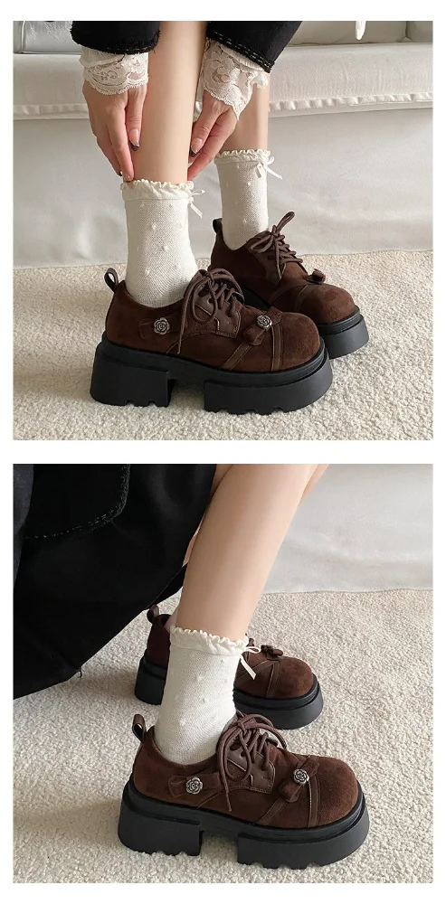 Damen Y2K Trendige Plateau-Schuhe mit Rosenschnalle und Riemen, Chunky-Sohle, Modische Coole Schuhe für Festival, Shopping, Date, Party – Detail 18