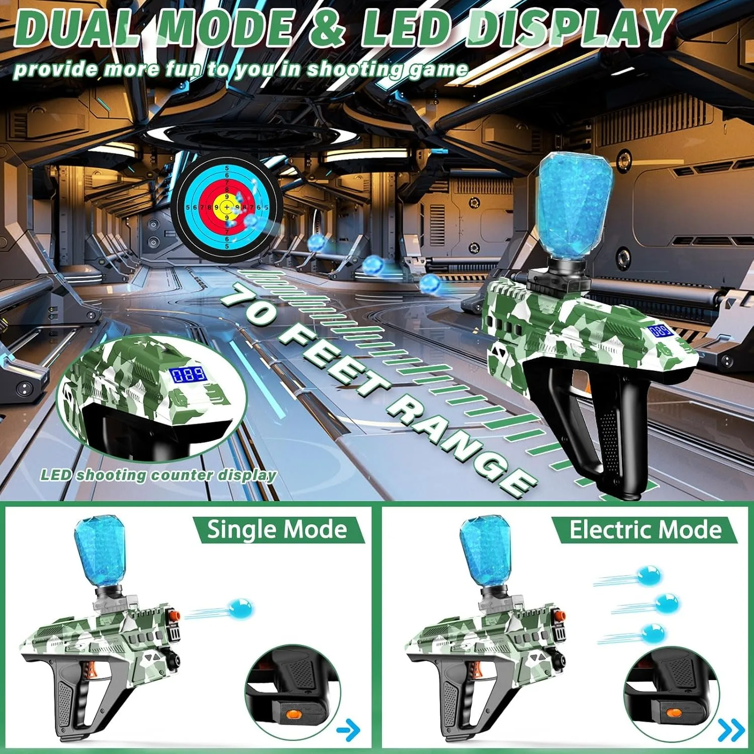 충전식 전기 블래스터 - 팀 전투를 위한 자동 야외 장난감 총 - 이상적인 선물(총알은 포함되지 않음)