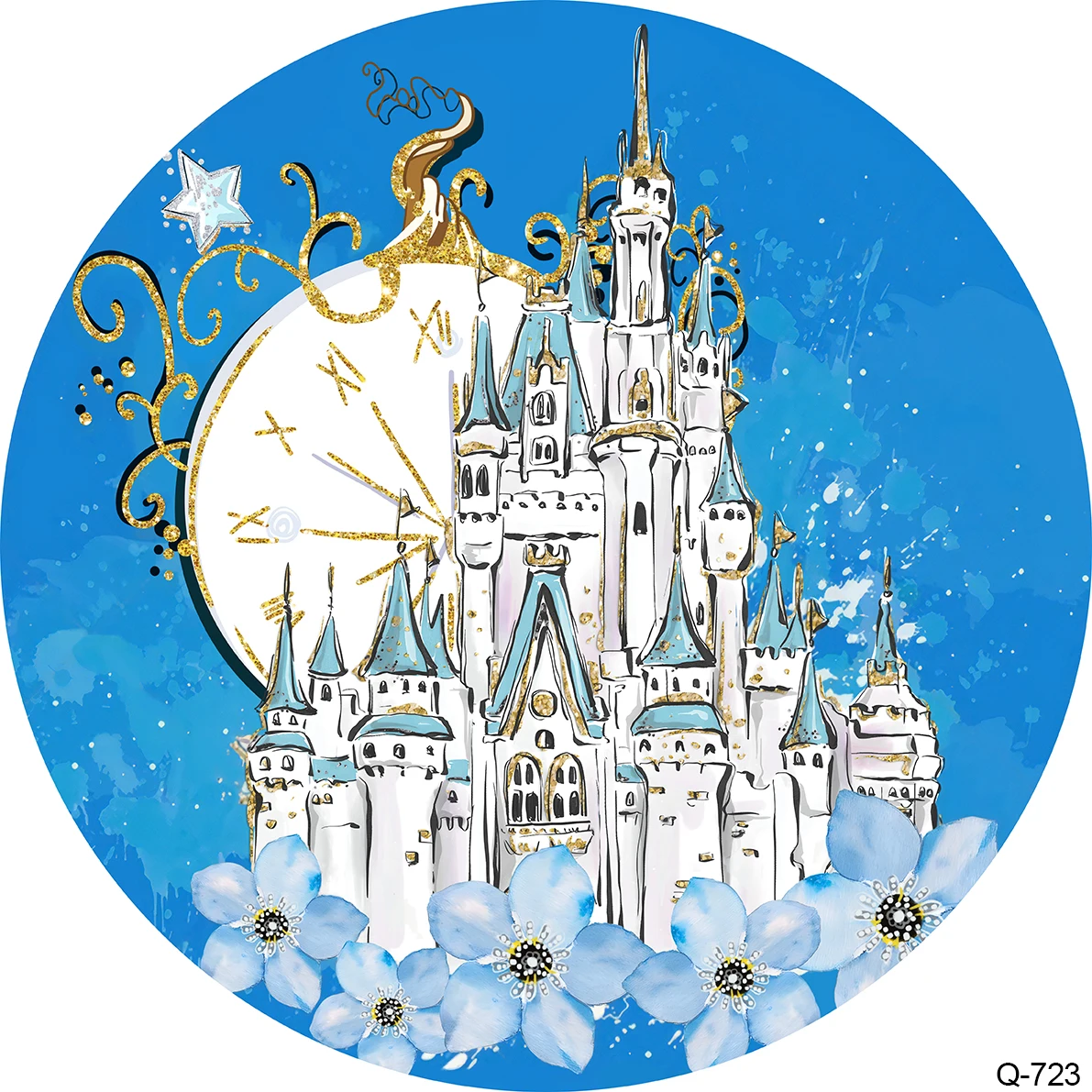 Castle Princess Cinderella Round Backdrop Arch Chiara Cover Girls Birthday Party Decor Custom Background