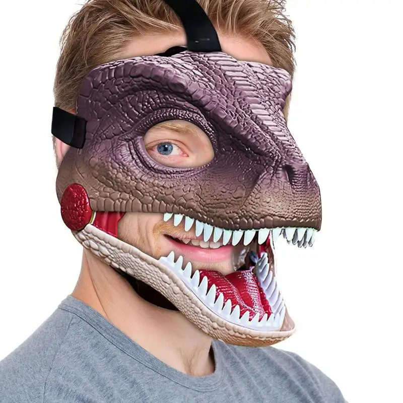 Realistic Dinosaur Head Masque Dino party Mask with Sound Animal Costume Cosplay props Movie-Inspired Role Play Party decor