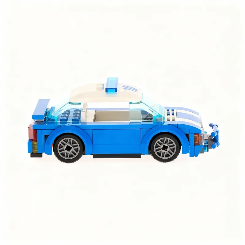 104 elementy MOC Samochód Policyjny inspirowany modelami budowlanymi, klocki konstrukcyjne, pomysł na prezent świąteczny, edukacyjne klocki dla dzieci