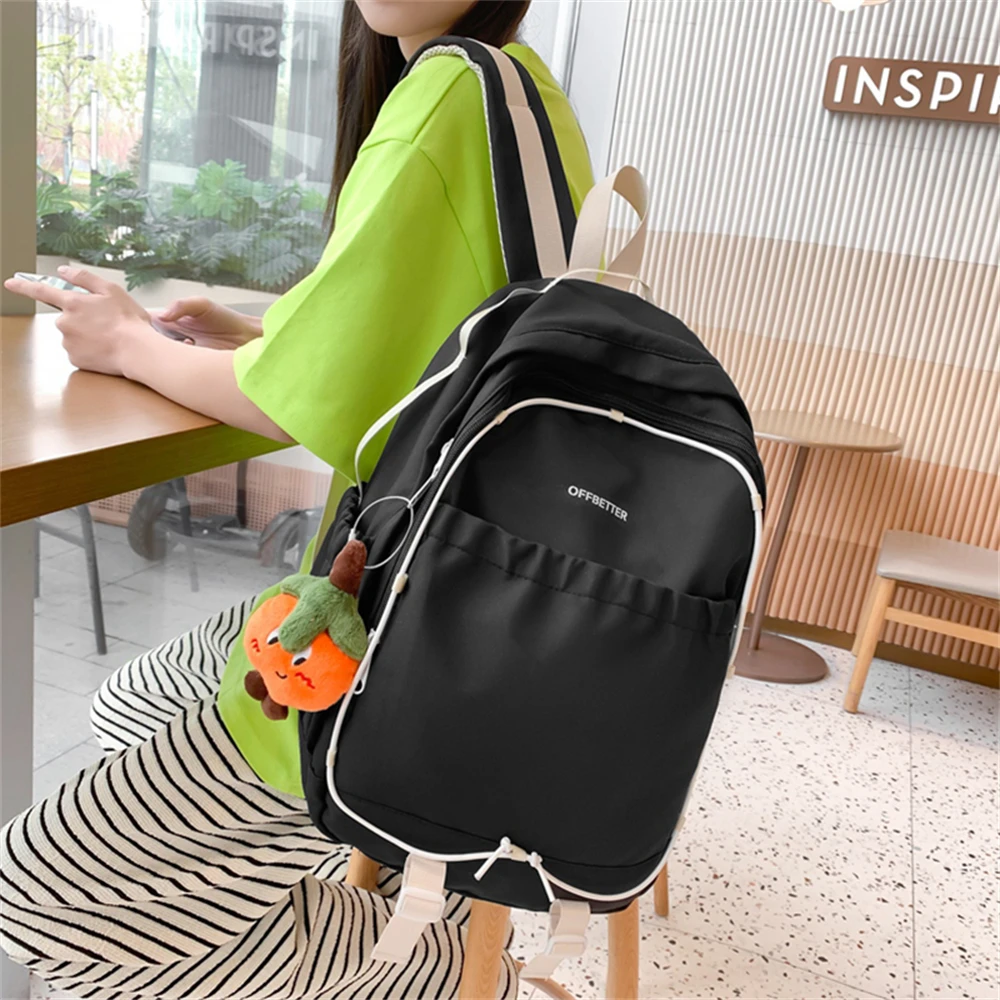 Fashion High Quality Nylon Women's Backpack Large Capacity Solid Color New Ladies Shoulder Bag Student Travel Bags Bolso Mujer