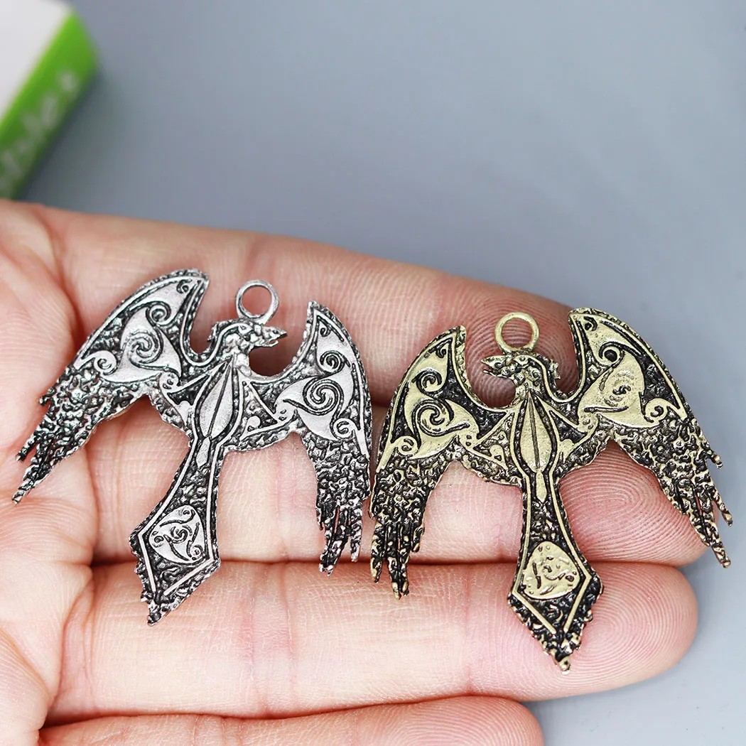 3Pcs/lot Nordic Totem Animal Retro  Eagle Charm Pendant For DIY Necklace Earrings Handmade Jewelry Making