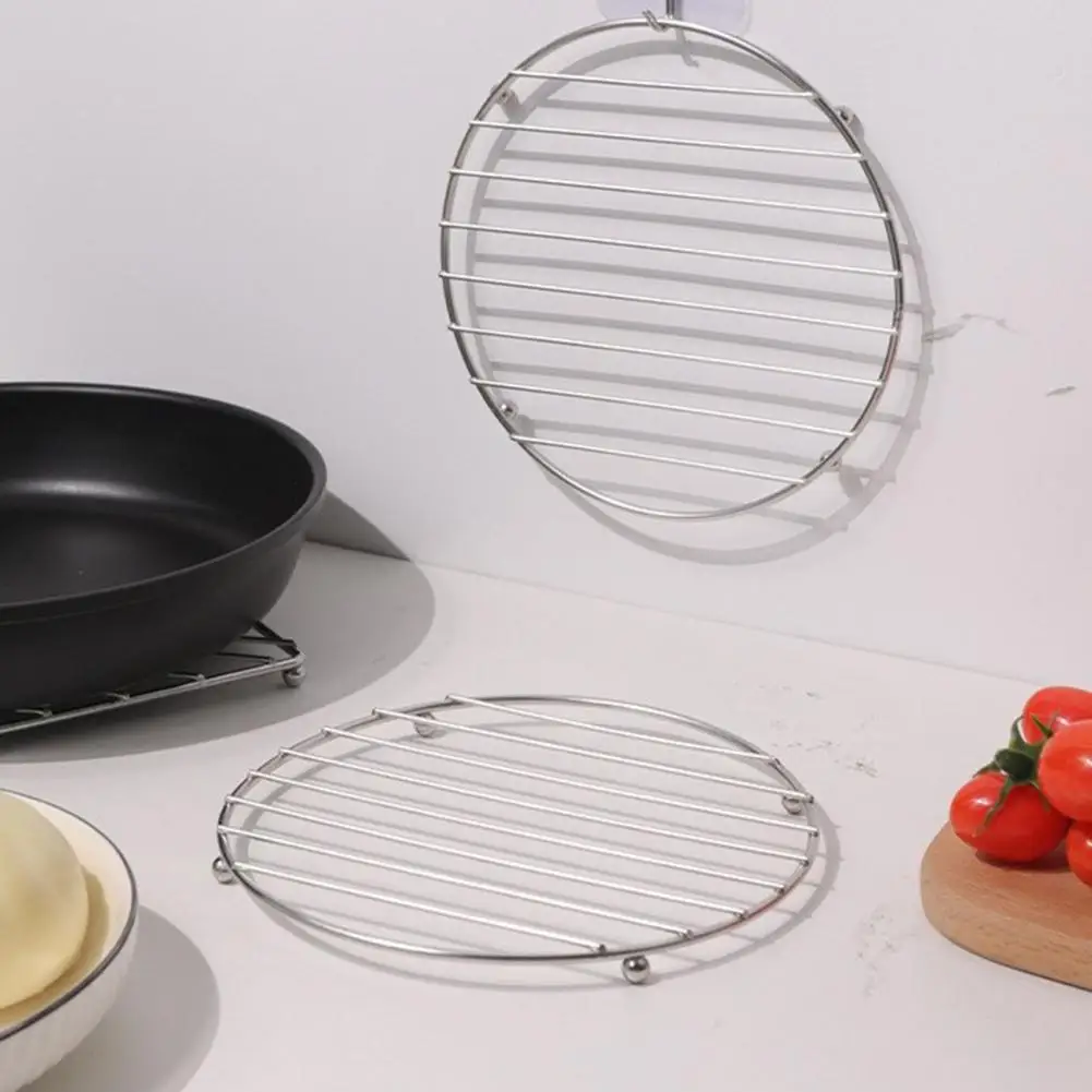 Heat Dissipation Cooking Mat Thickened Stainless Steel Trivet with Non-slip Feet Heat-resistant Pot Mat for Hot Dishes