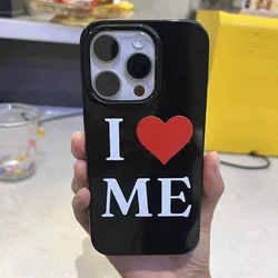 Ins American Classic Style Letter Phone Case For iPhone16 Pro Max 15 Pro 14 13 12 11 Xr Xs Max 7 8Plus I Love Me Y2K Phone Cases