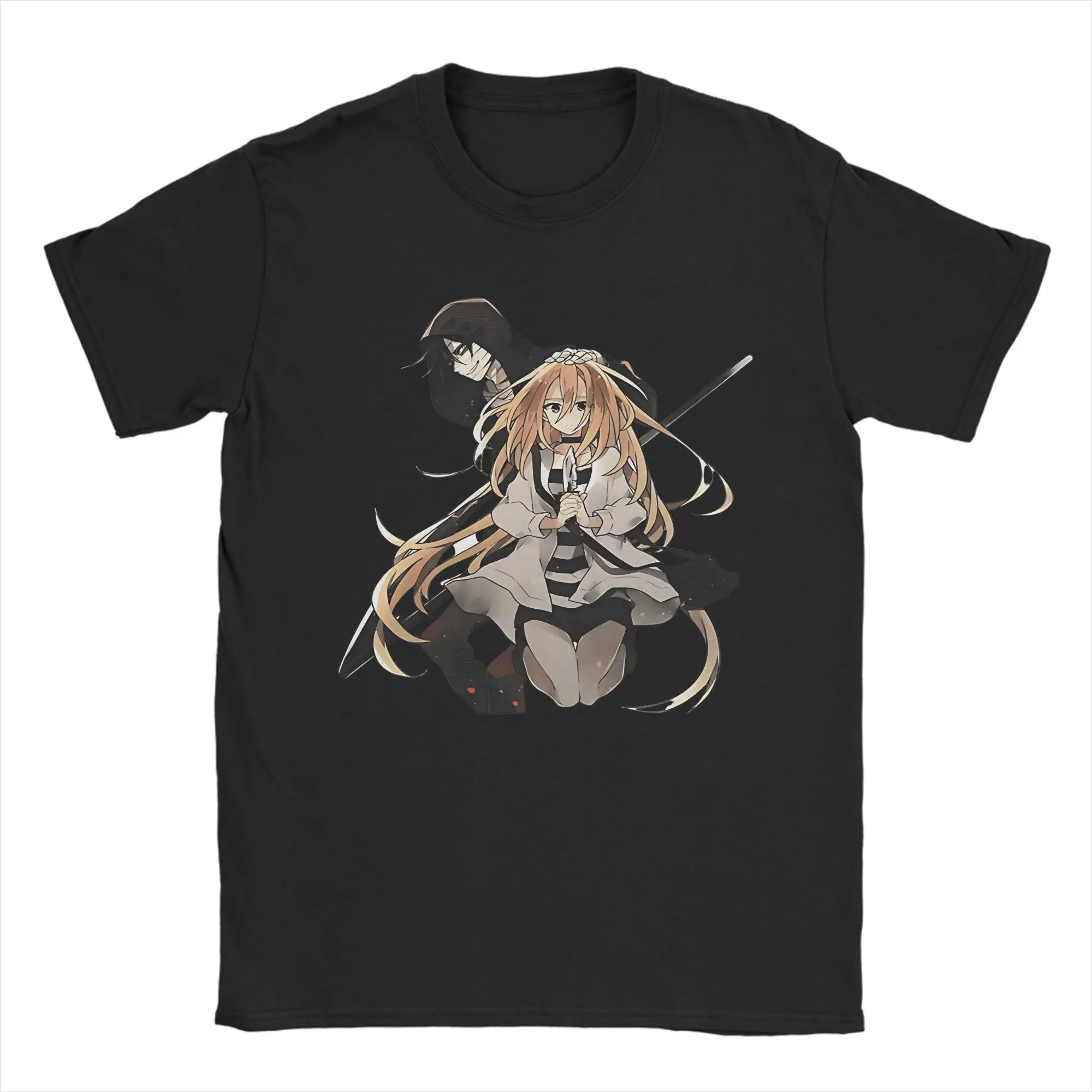 

Хлопковая футболка Game Angels of Death для мужчин, летние винтажные футболки с круглым вырезом, модные крутые футболки, свободная одежда большого размера