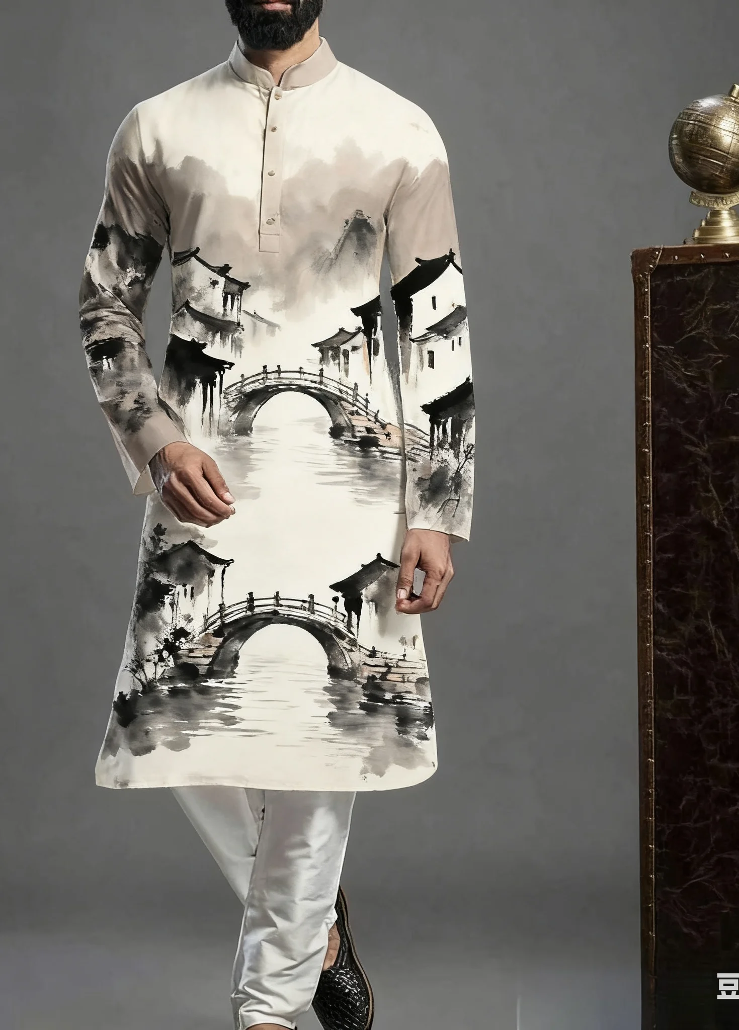 Modelli stampati digitali da uomo con varie moda kurtaasuha, vestibilità casual, vestaglia regolare adatta a tutte le occasioni2026.