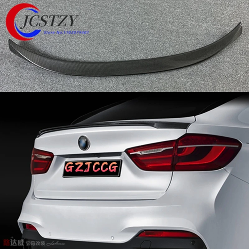 

For BMW X6 F16 2014 2015 2016 2017 High Quality Carbon Fiber Material Rear Spoiler Tail Trunk Wing Boot Lip Molding