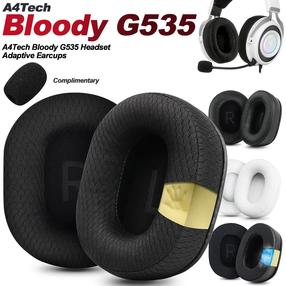 Almohadillas para auriculares A4Tech Bloody G535, almohadillas de repuesto para videojuegos, orejeras, fundas de memoria de tela, proteína de esponja