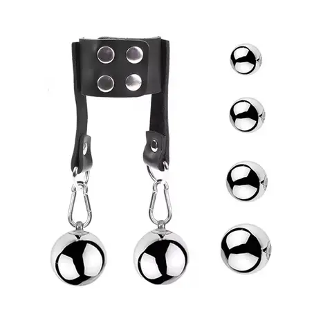 Male Heavy Duty Penis Ball Scrotum Stretcher Metal Ball Weight Penis CBT Testicle Cock Ring Delay Ejaculation Man Sex Toy