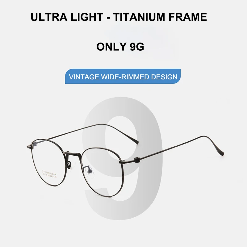 Ultralight Pure Titanium Oval Eyeglasses Frames Fashion Retro Literary Style Comfortable For Men Women Higher Quality Eyewea
