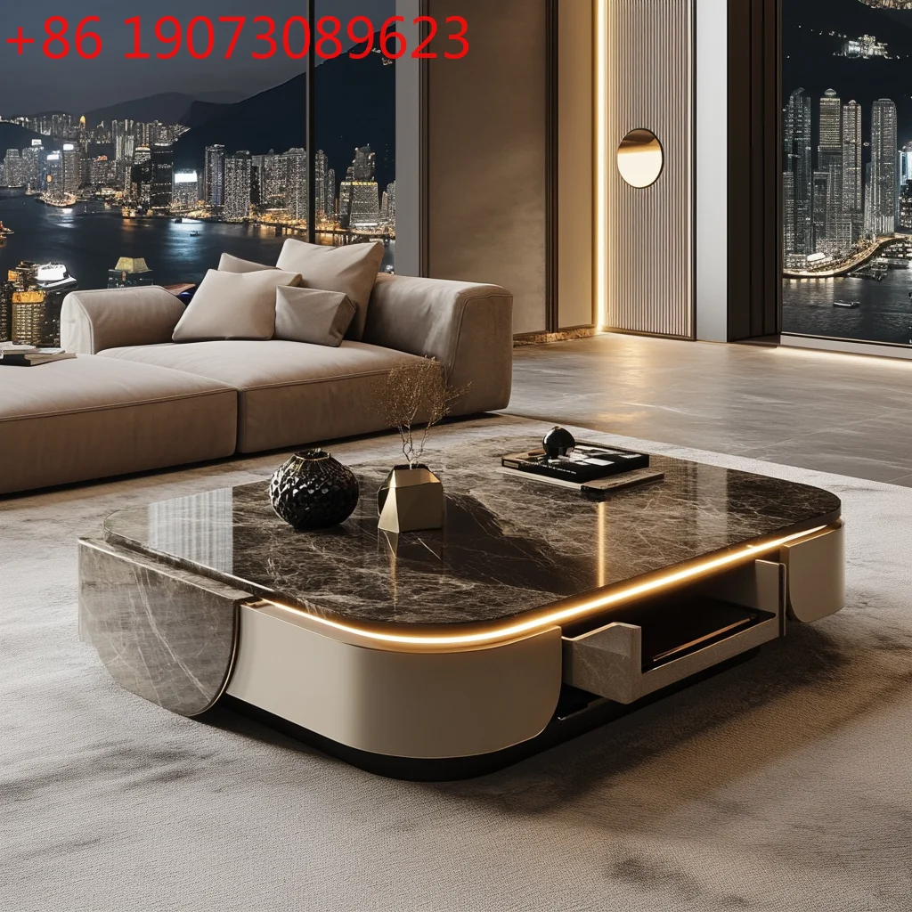 

Квадратный роскошный каменный торцевой столик для гостиной на заказ, квадратный современный