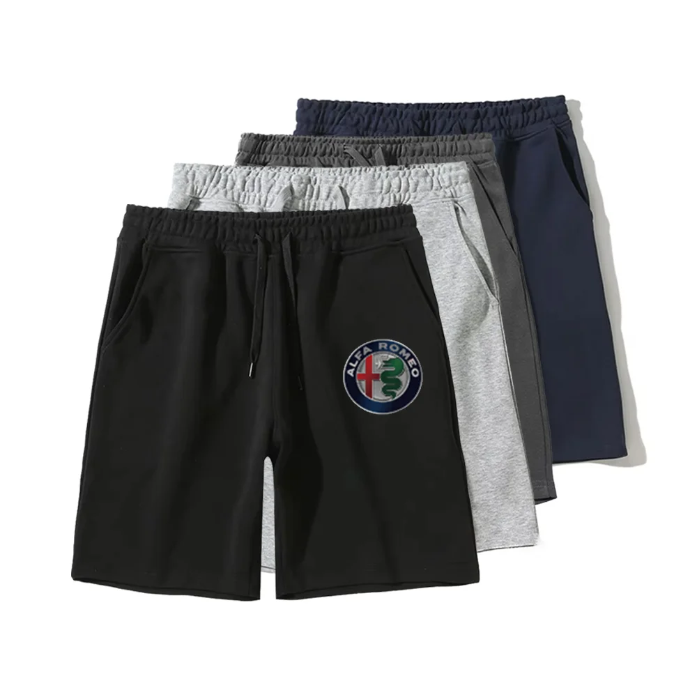 

​​vintage Shield Emblem Men's Shorts for Women Casual Loose Cotton Elastic Waist Sportswear Summer 2025 ​​moto Running Pants