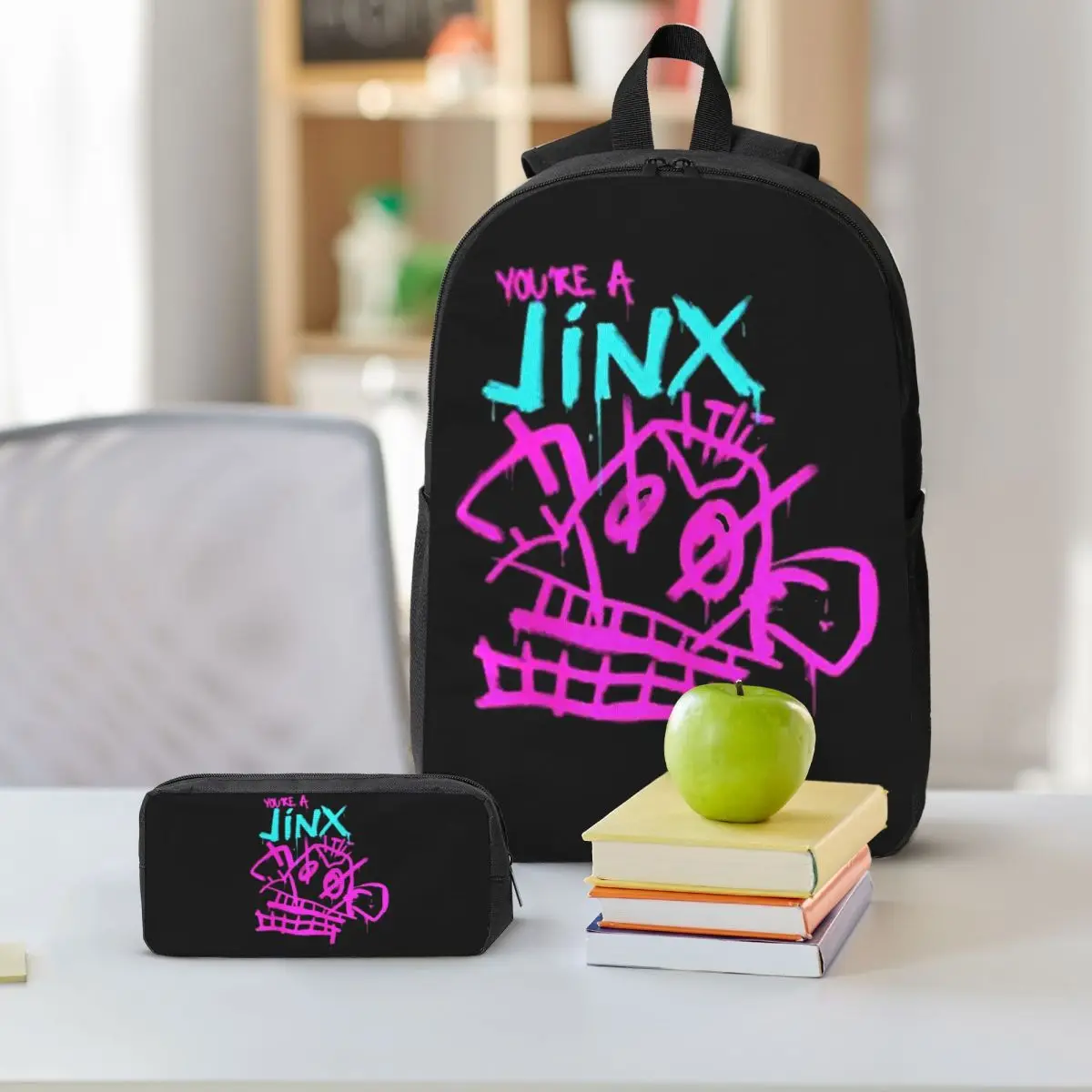 Monkey Arcane Backpack Student BookBag School Bag Shoulder Bags 3ps Insulated Lunch Bag Pencil Case