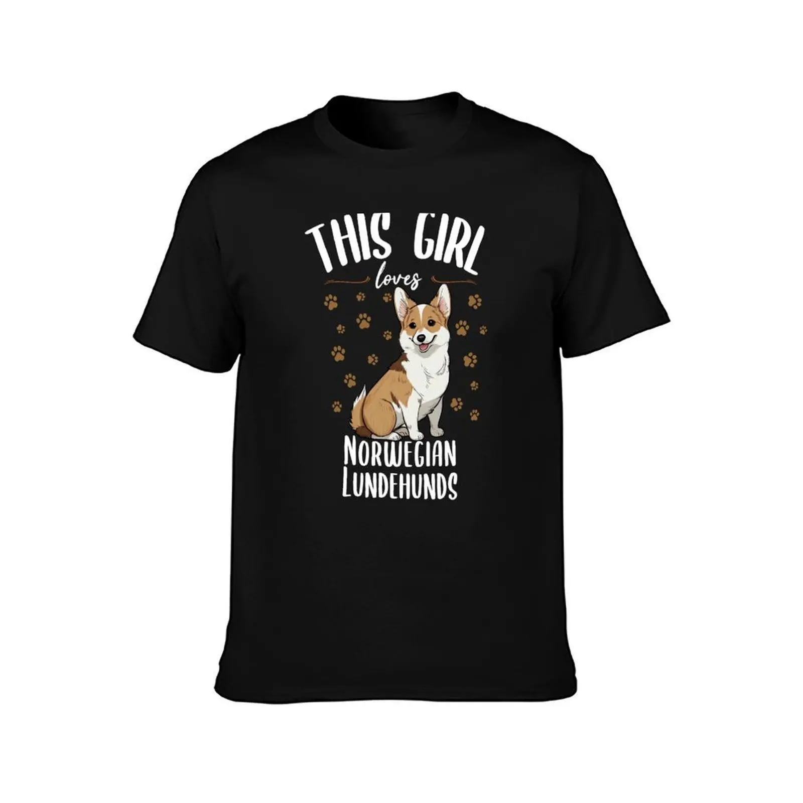 رجل t the t لعوب النرويجية الرسم شخصية للقمصان المطبوعة Lundehund ، رجل قمصان الجرو تي شيرت مع #2