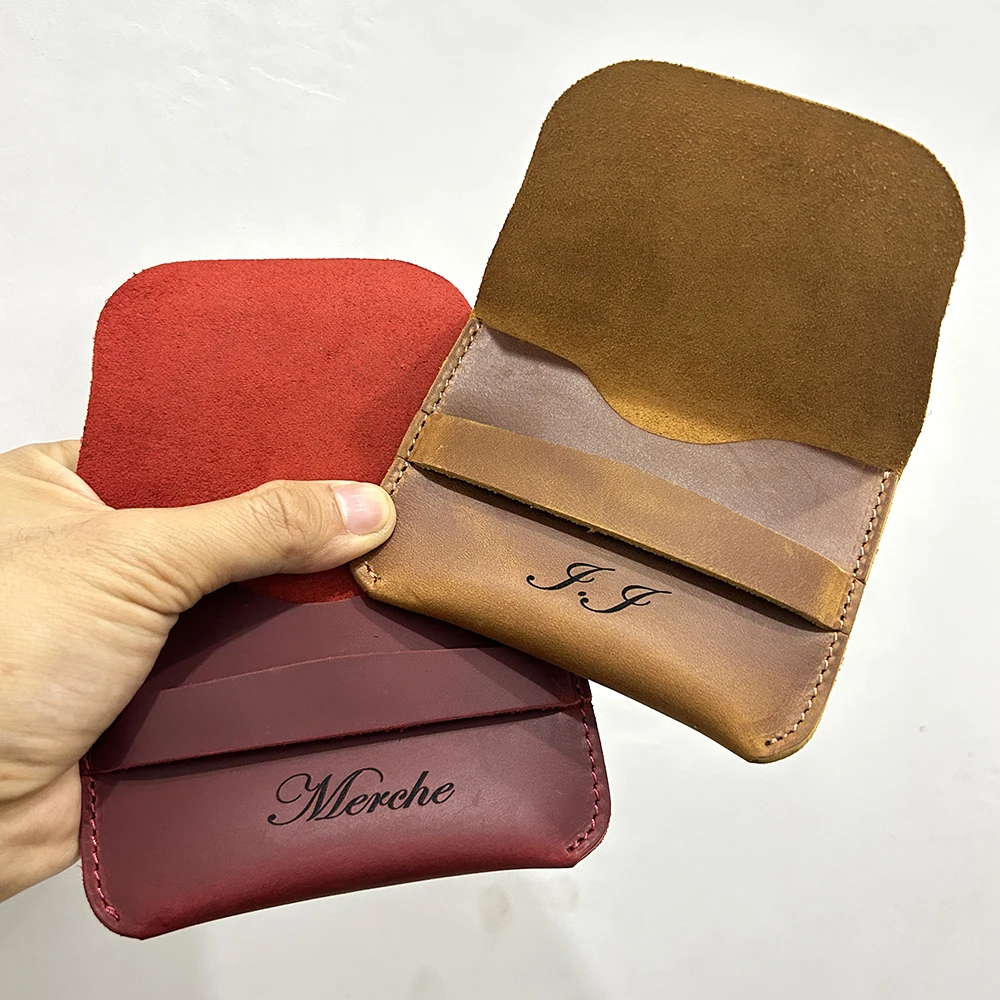Personalised Engraved Leather Card Holder Leather Wallet Christmas Gift for Her Dropshipping