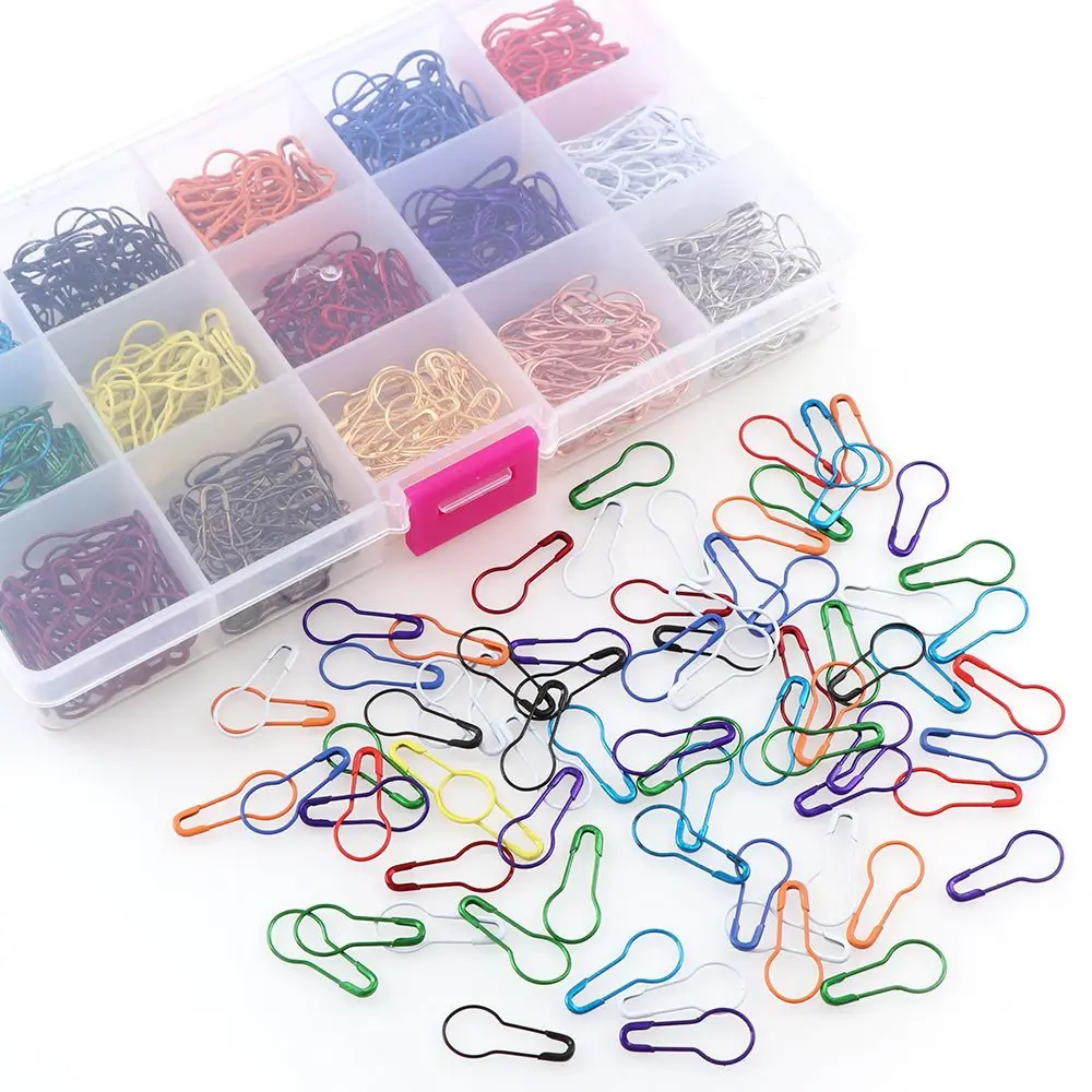 100/300PCS Creative Mix Color Gourd Metal Pin Safety Shape Knitting Tool Accessories Cross Stitch Marker Label Pin Clip