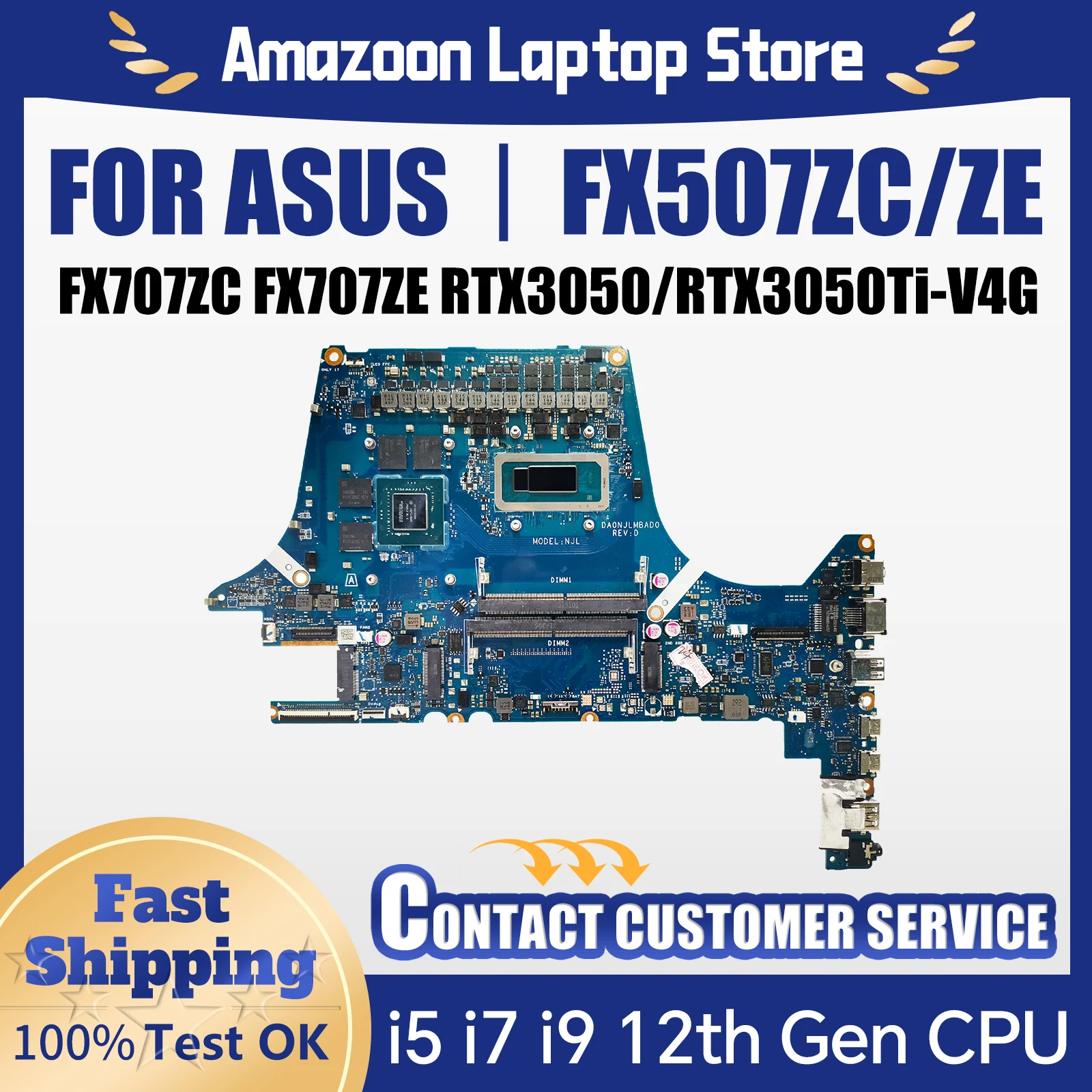 Mainboard For ASUS FX507ZC FX707ZC FX507ZE FX707ZE FX517ZC FX517ZE TUF507Z TUF517Z FX507Z FX517Z Laptop Motherboard