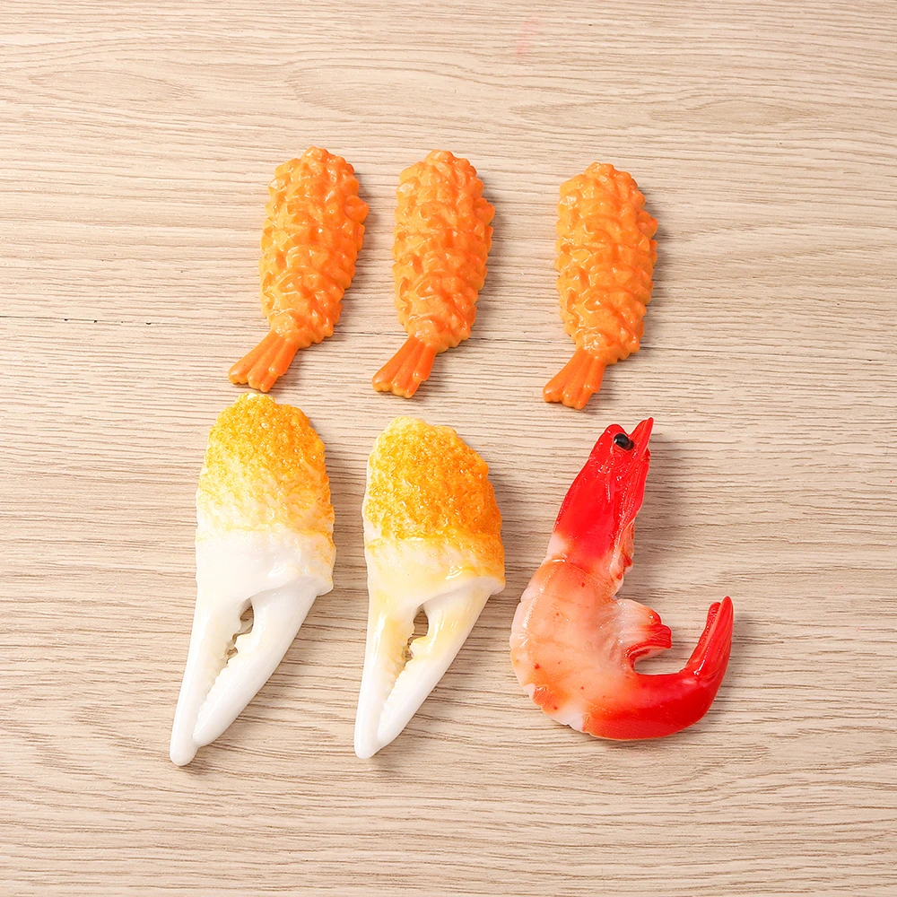 

Tusember 4pcs Simulation Seafood Cute Resin Crab Claws Shrimp Charms for Handmade Jewelry Making Key chain Pendant Accessories