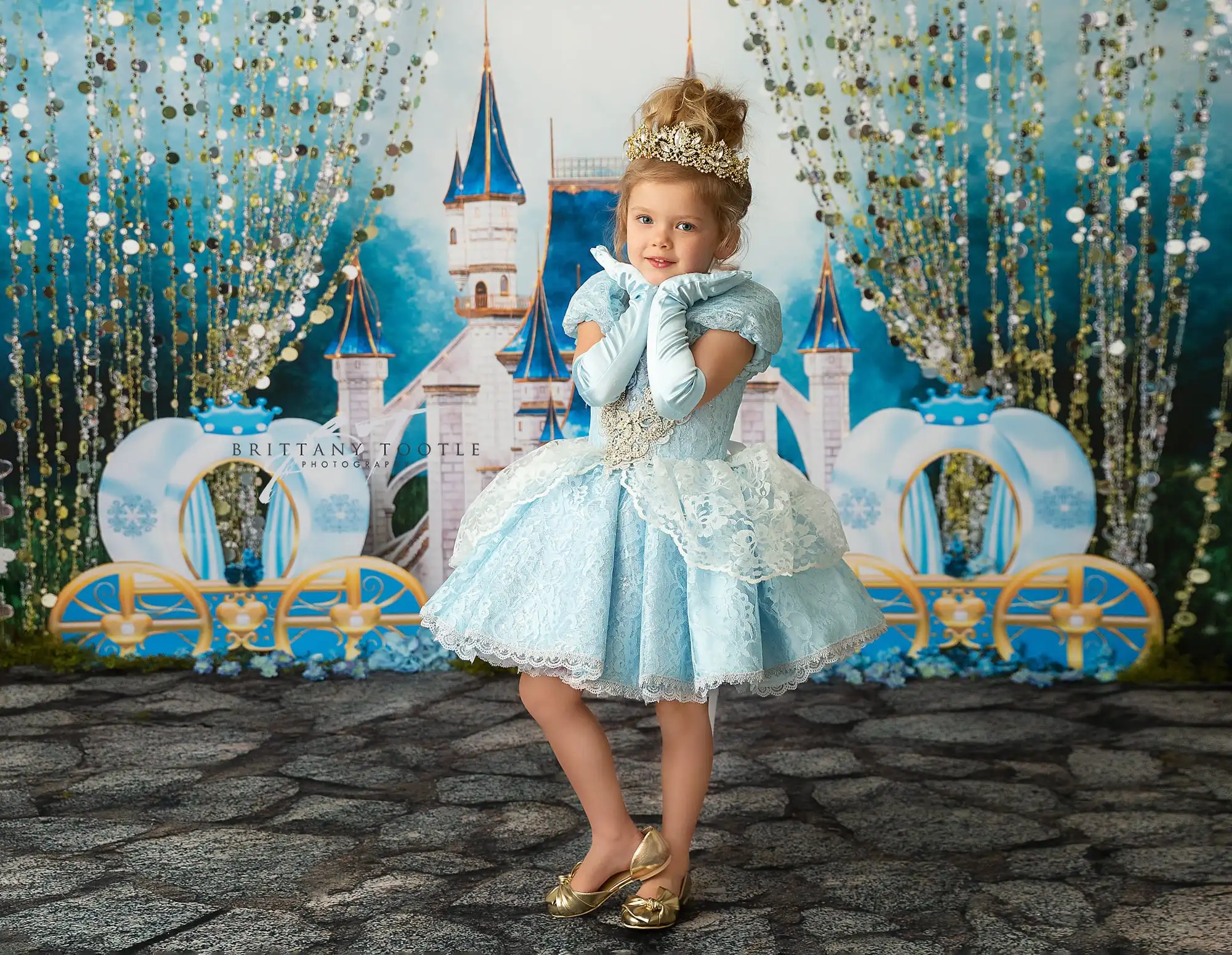 Castle Princess Backdrops Kids Baby Photography Props Child Photocall Props Birthday Cake Smash Castle Carriage Background