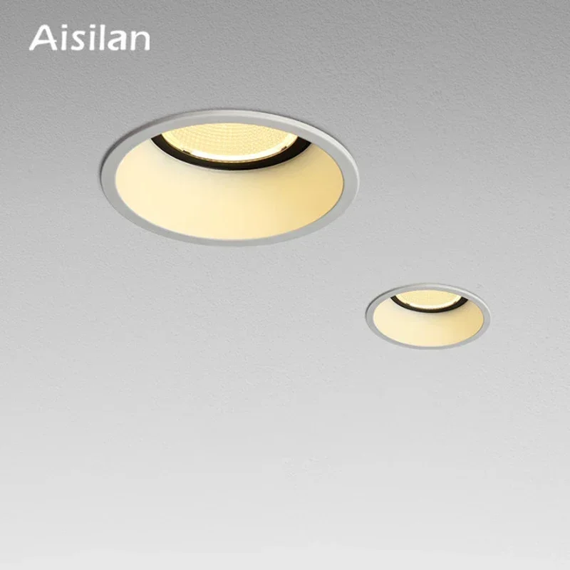 

Aisilan Modern LED Recessed Downlight Cutout Hole 8CM Dimmable 7W CRI97 Angle Adjustable Directional Spot Light for Indoor Light