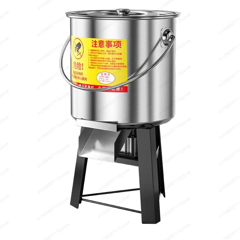 Household Poultry Feed Crusher - Stainless Steel Vegetable Grinder for Chicken Duck Goose, Manual/Automatic, Bucket Design