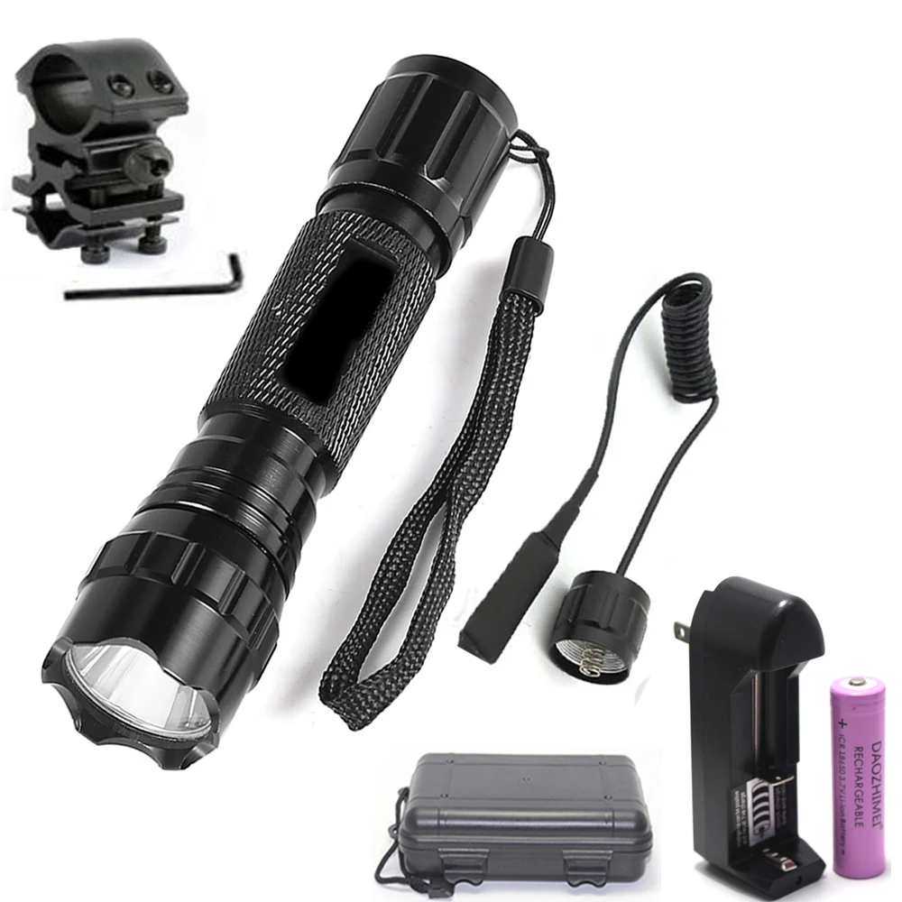 

2000 lumens T6 L2 LED Tactical Flashlight 5 mode Torch Laser Sight Hunting Rifle Gun camping Light Torch + Remote switch Mount