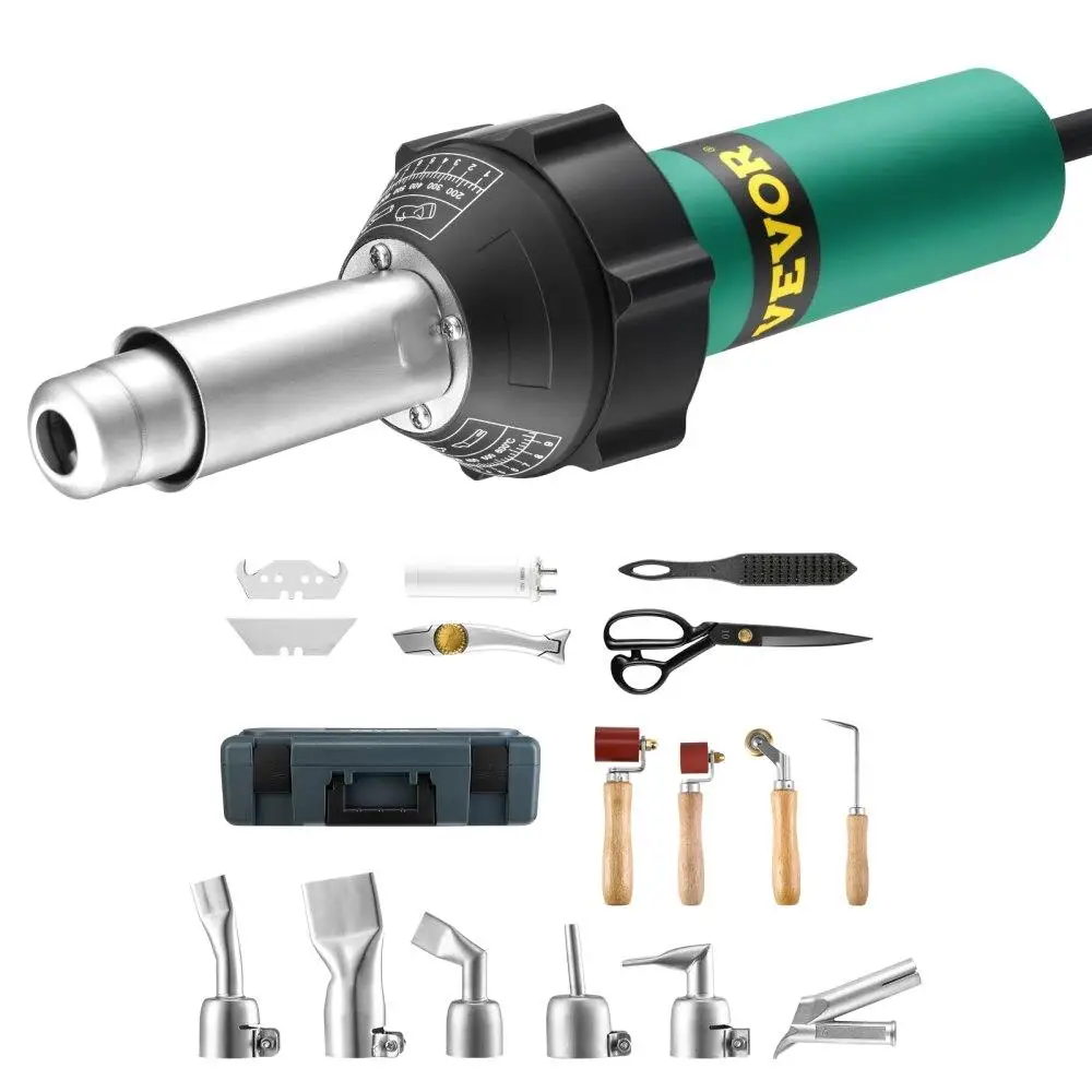 

Hot Air Plastic Welder 1600W PVC TPO Vinyl Heat with 17 Accessories for Welding Repair Crafts