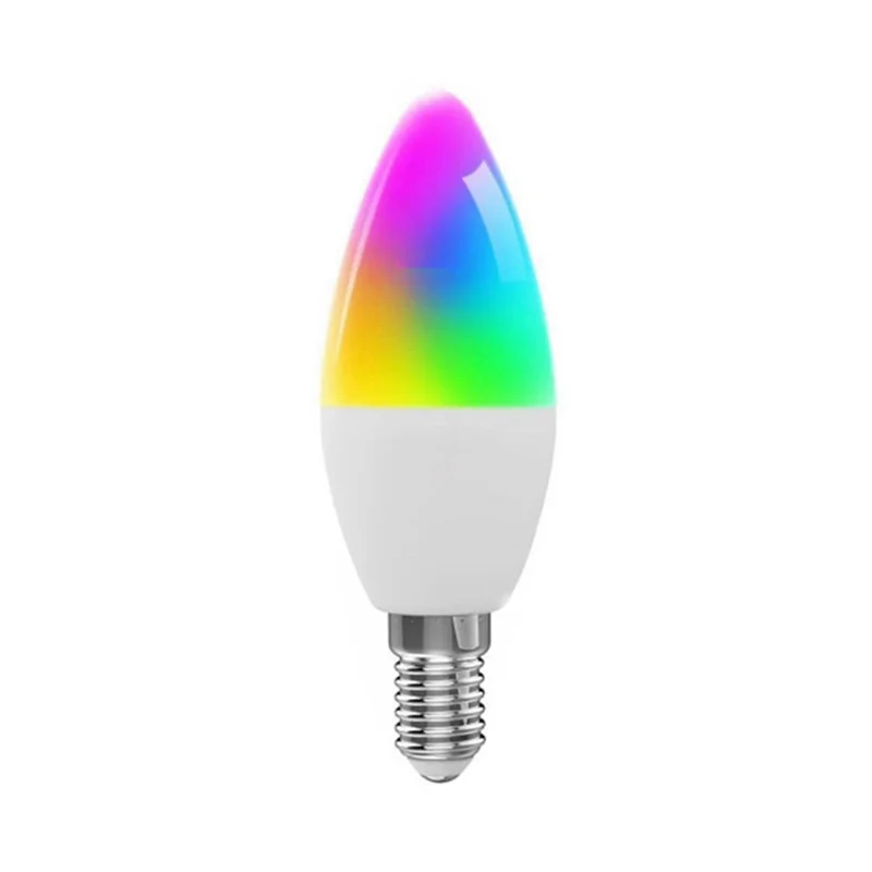 ABMF-Tuya E14 Smart Bulb Dimmable Five-Way Spiral Candle Bulb Wifi RGB Bulb Remote Control And Voice Control 7W