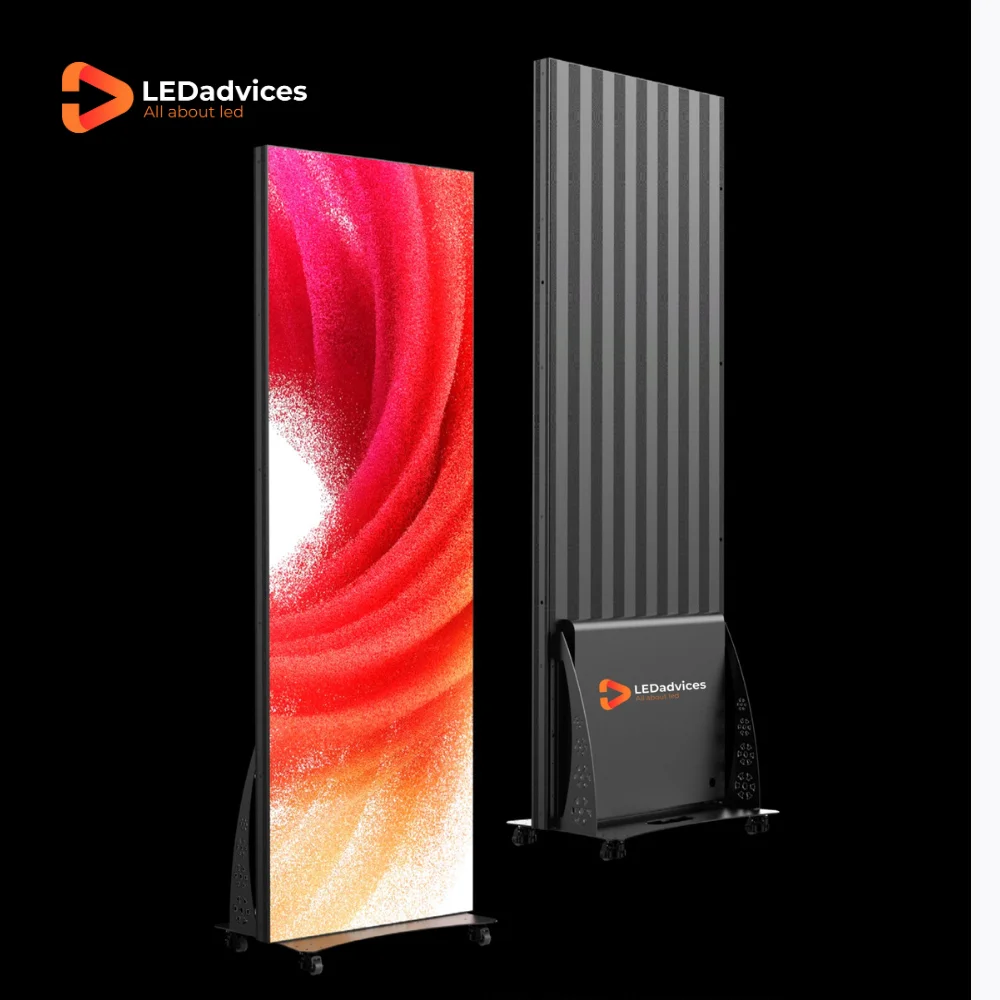 Indoor Poster LED Screen Full Color Video LED Display Stand Poster LED Screen Mirror LED Screen P1.8 P2.5 P4 High Refreshrate