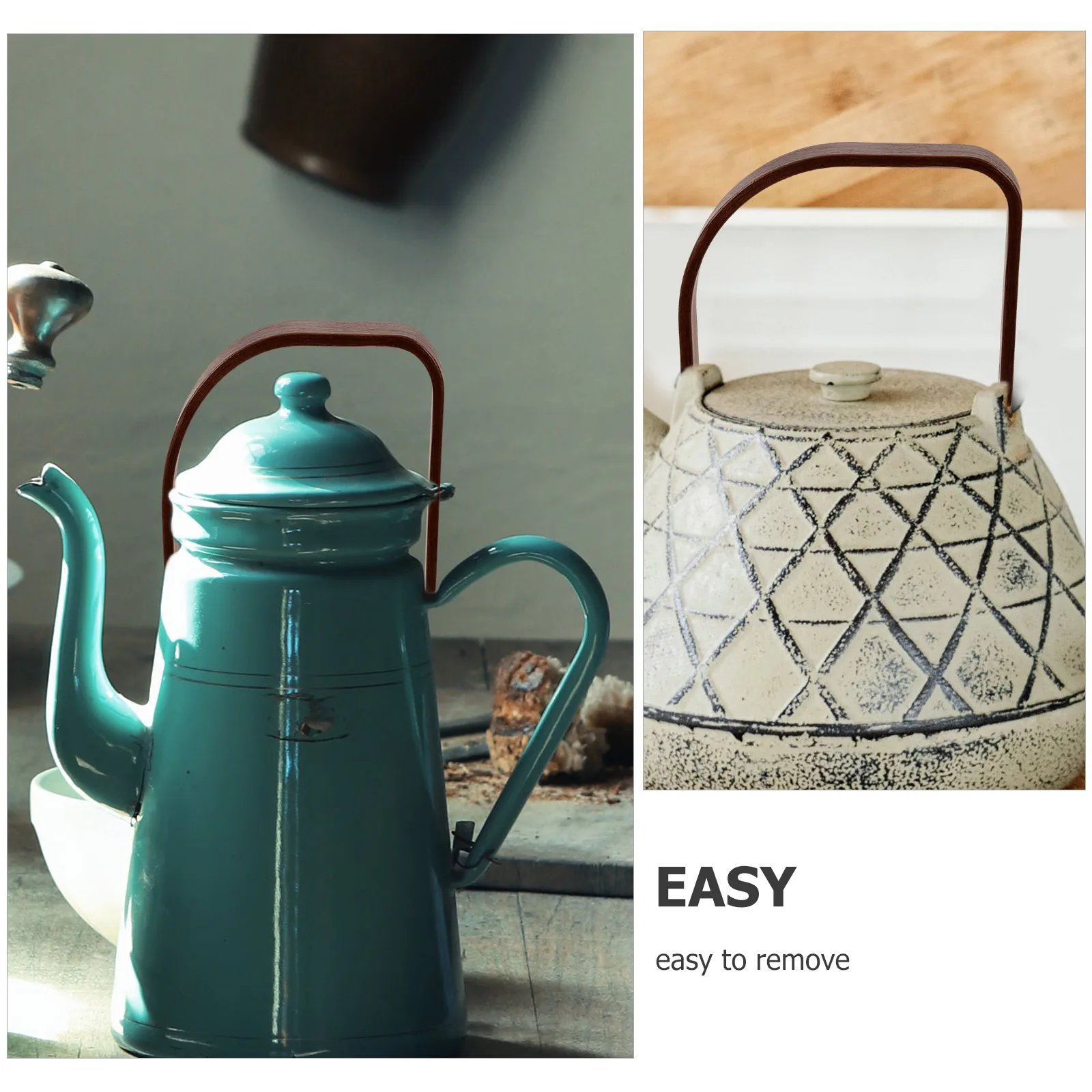 

2pcs Teapot H Compact Retro Kettle Grip Black Walnut Lightweight Small Size Easy Installation Ceremony Accessories