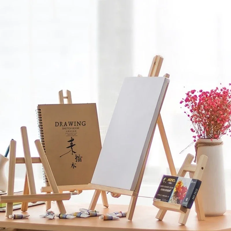 

Foldable Desktop Wooden Adjustable Painting Display Shelf Holder Studio Sketch Exhibition Stand Art Drawing Supplies